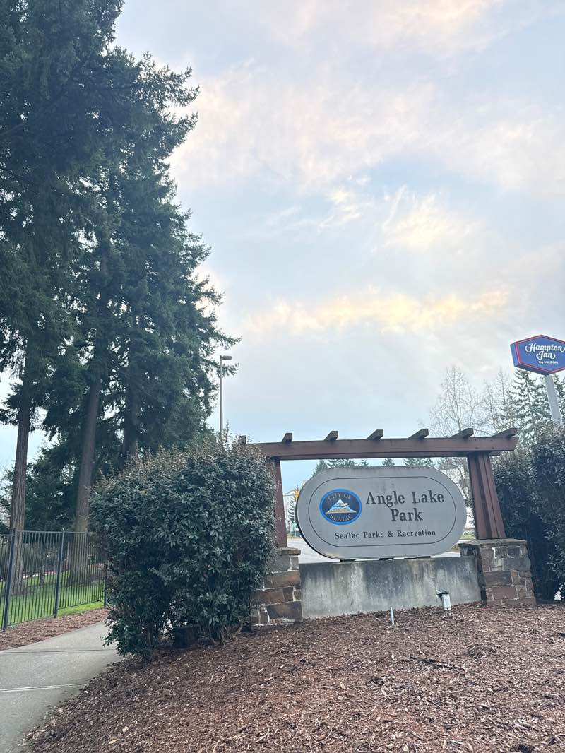 walking near me in Angle Lake Park in winter