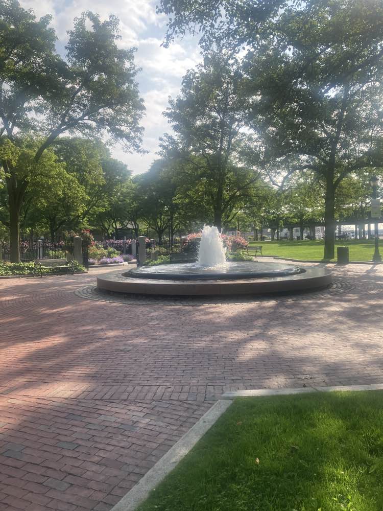 walking near me in Christopher Columbus Waterfront Park in summer