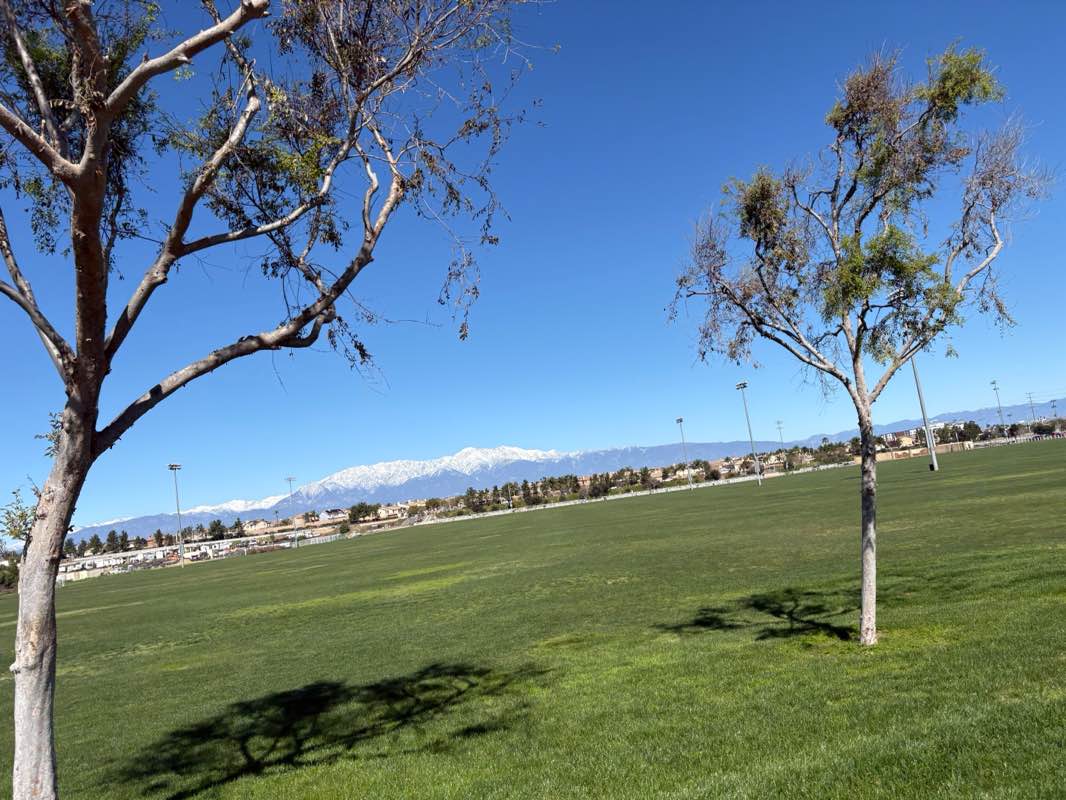walking near me in James C. Huber Park in winter