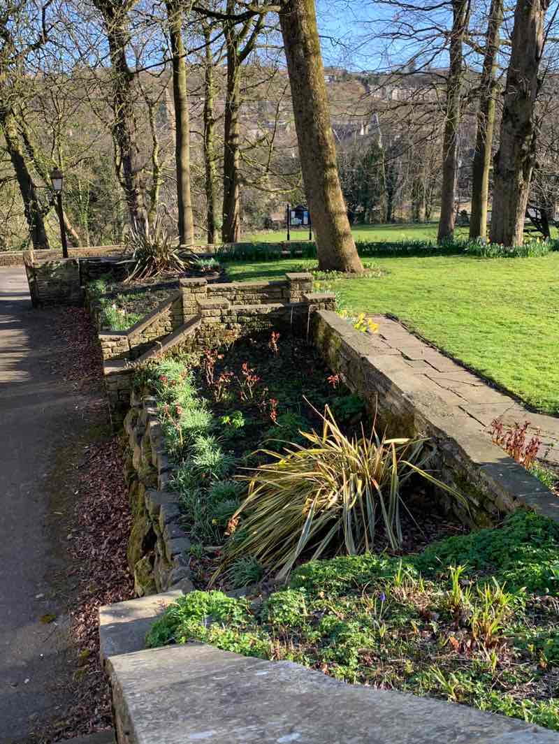 walking near me in Clay House Park in spring