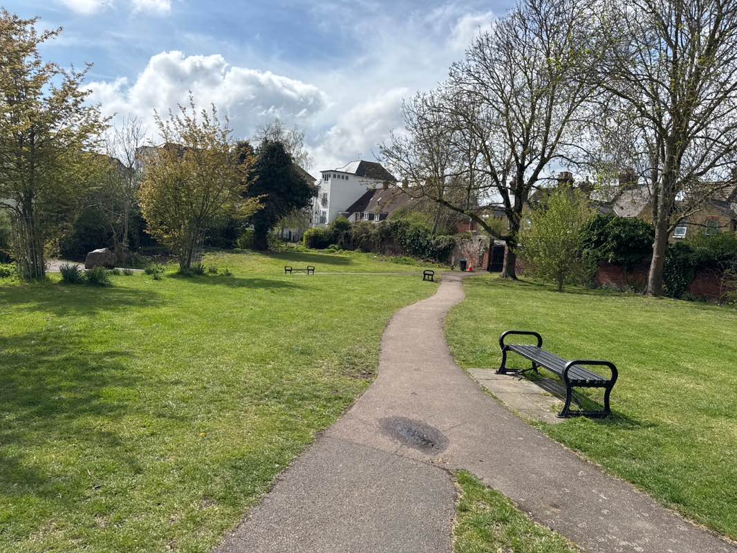 walking near me in Franciscan Garden & Greyfriars Chapel in spring