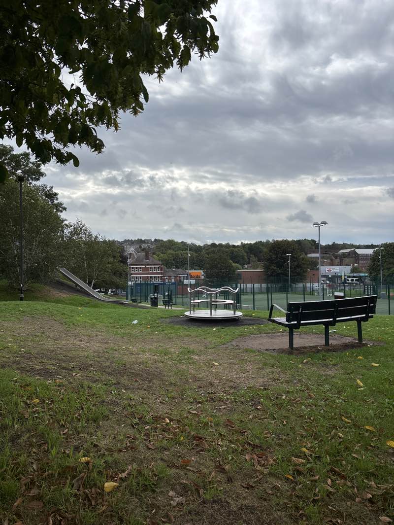 walking near me in Lowfield Park in autumn