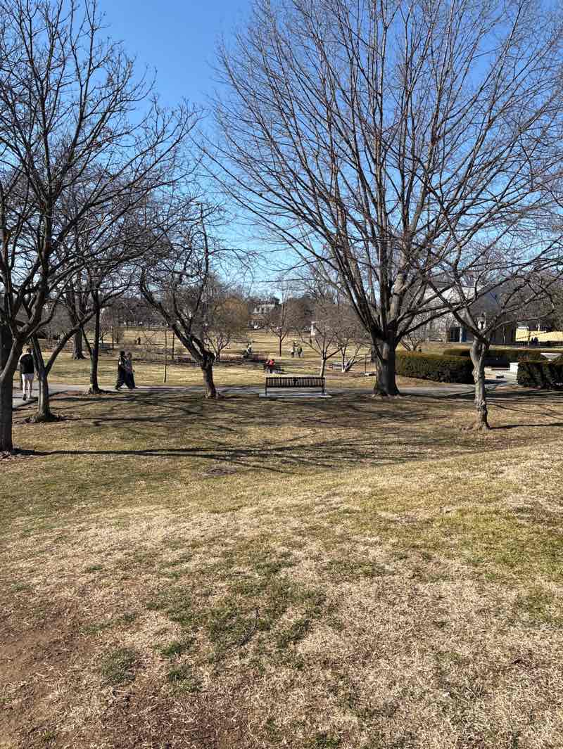 walking near me in Baker Park in spring