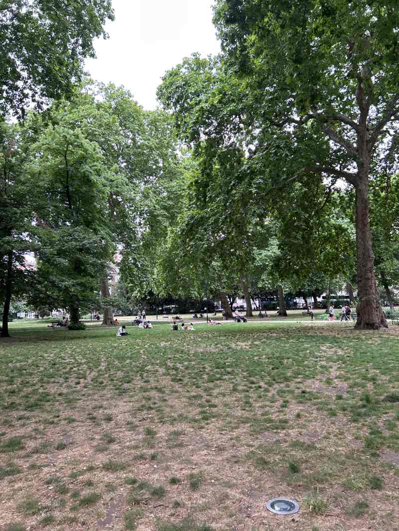 walking near me in Russell Square in summer