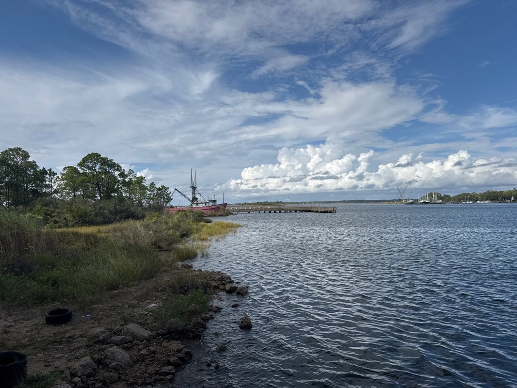 walking near me in Pascagoula River Front Park in autumn