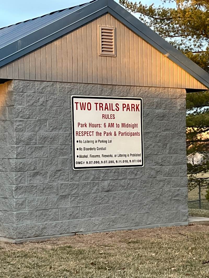 walking near me in Two Trails Park in winter