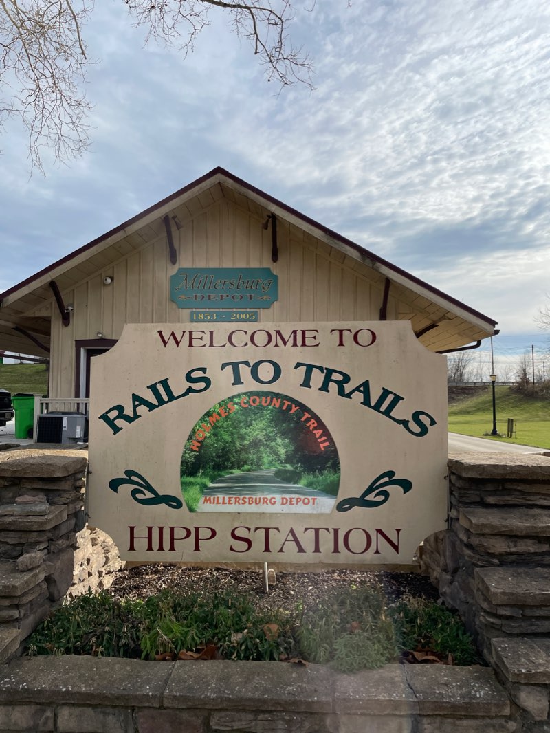 walking near me in Holmes County Rails to Trail Park in winter