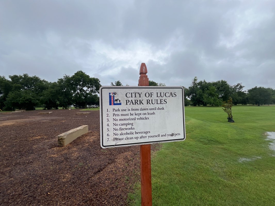 walking near me in Lucas Community Park in summer