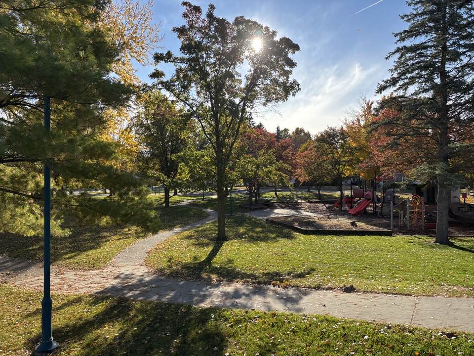walking near me in Riverside Park in autumn