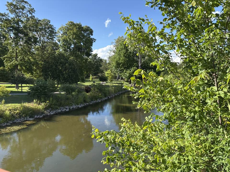 walking near me in Mill Pond Park in autumn