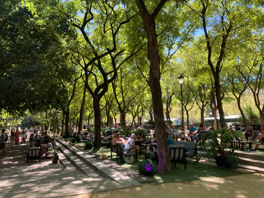 walking near me in Maria Luisa Park in autumn