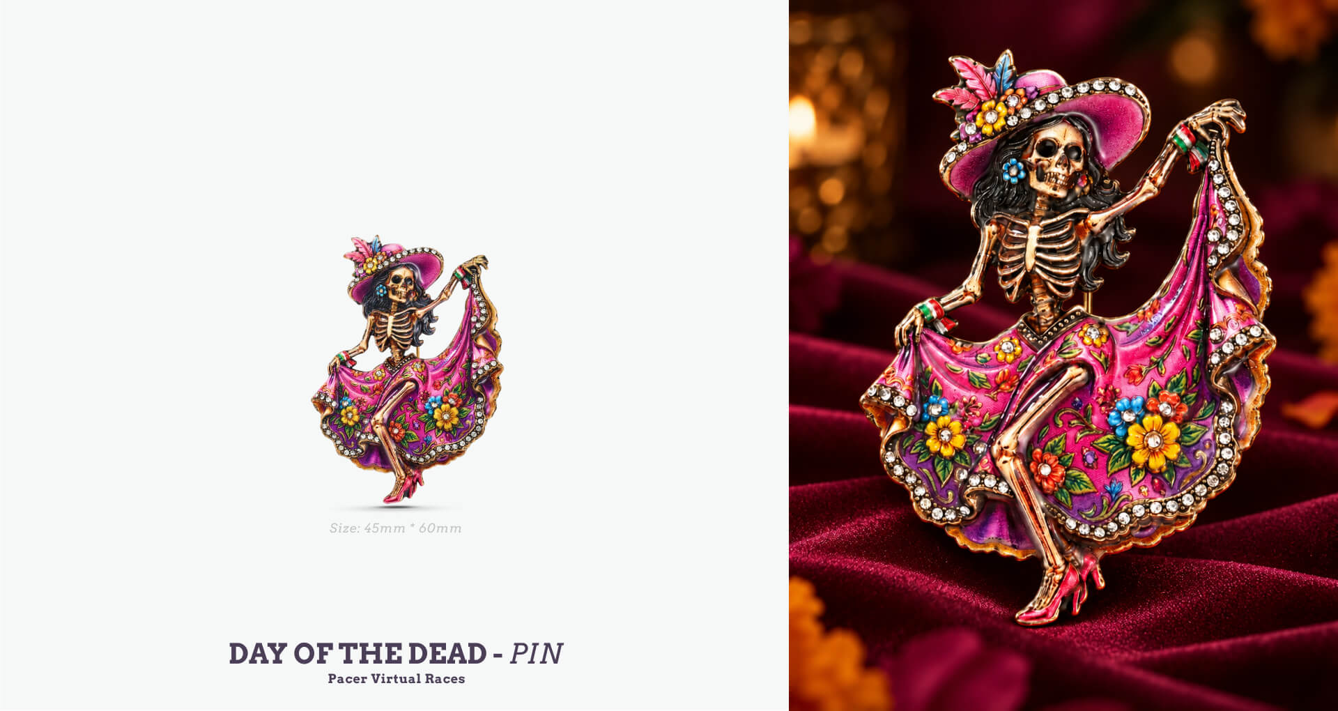 Day of the Dead decorative pin