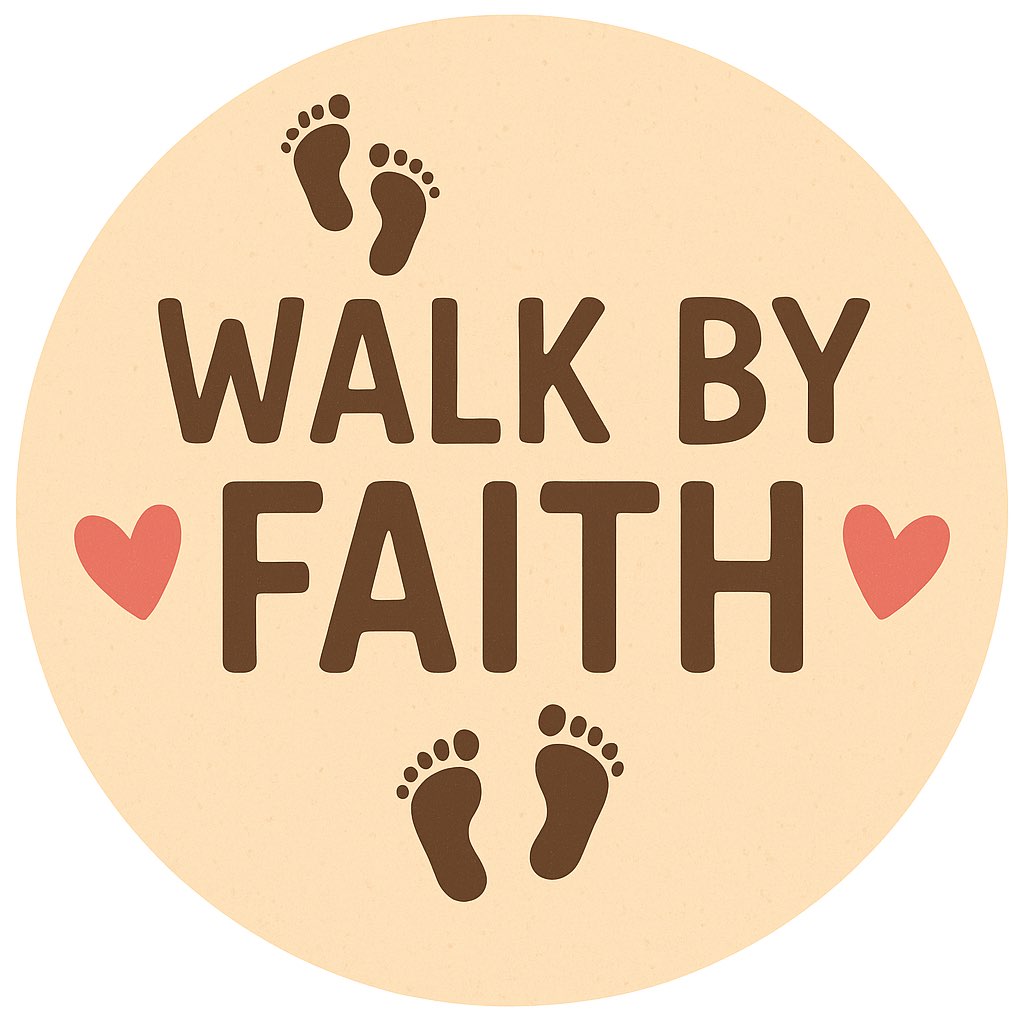 ❤️👣walking by faith👣❤️ logo