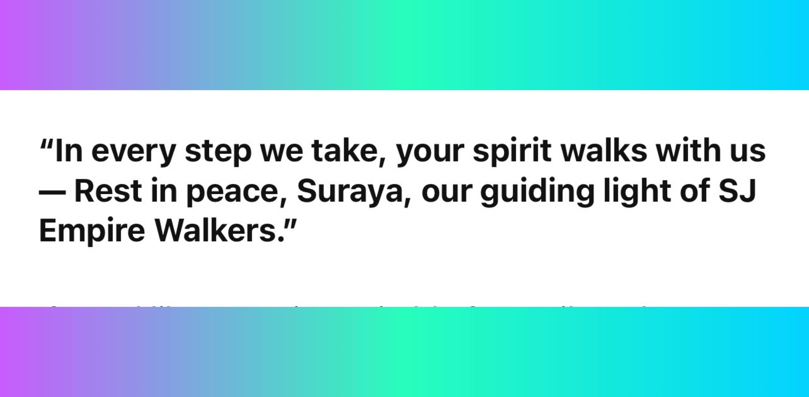 In honour of our late beloved Suraya logo