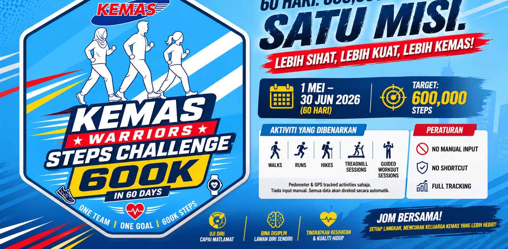 KEMAS 600k Steps Challenge logo