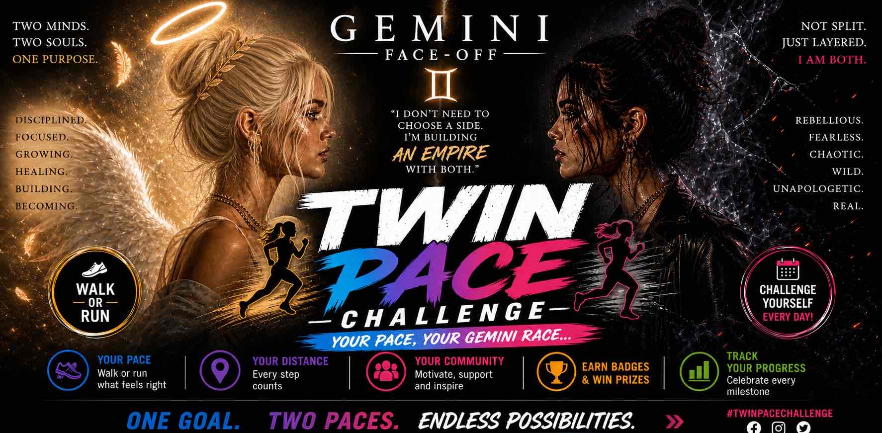 ♊️ GEMINI FACE OFF -TWIN PACE CHALLENGE logo