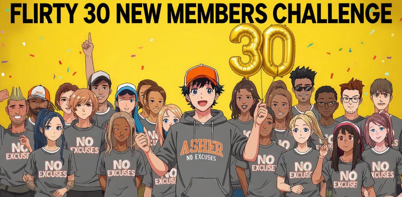 Asher’s ‘ Flirty 30’ 🆕 Members’ Step Challenge logo