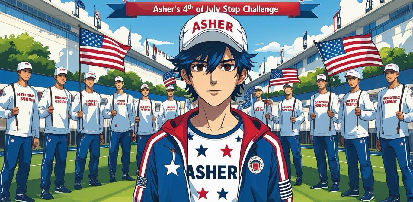 Asher’s July 4th 40,000 MOST STEPS CHALLENGE! logo