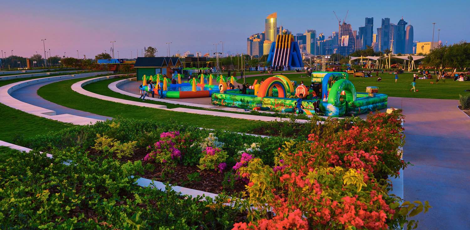 Al Bidda Park walkers banner