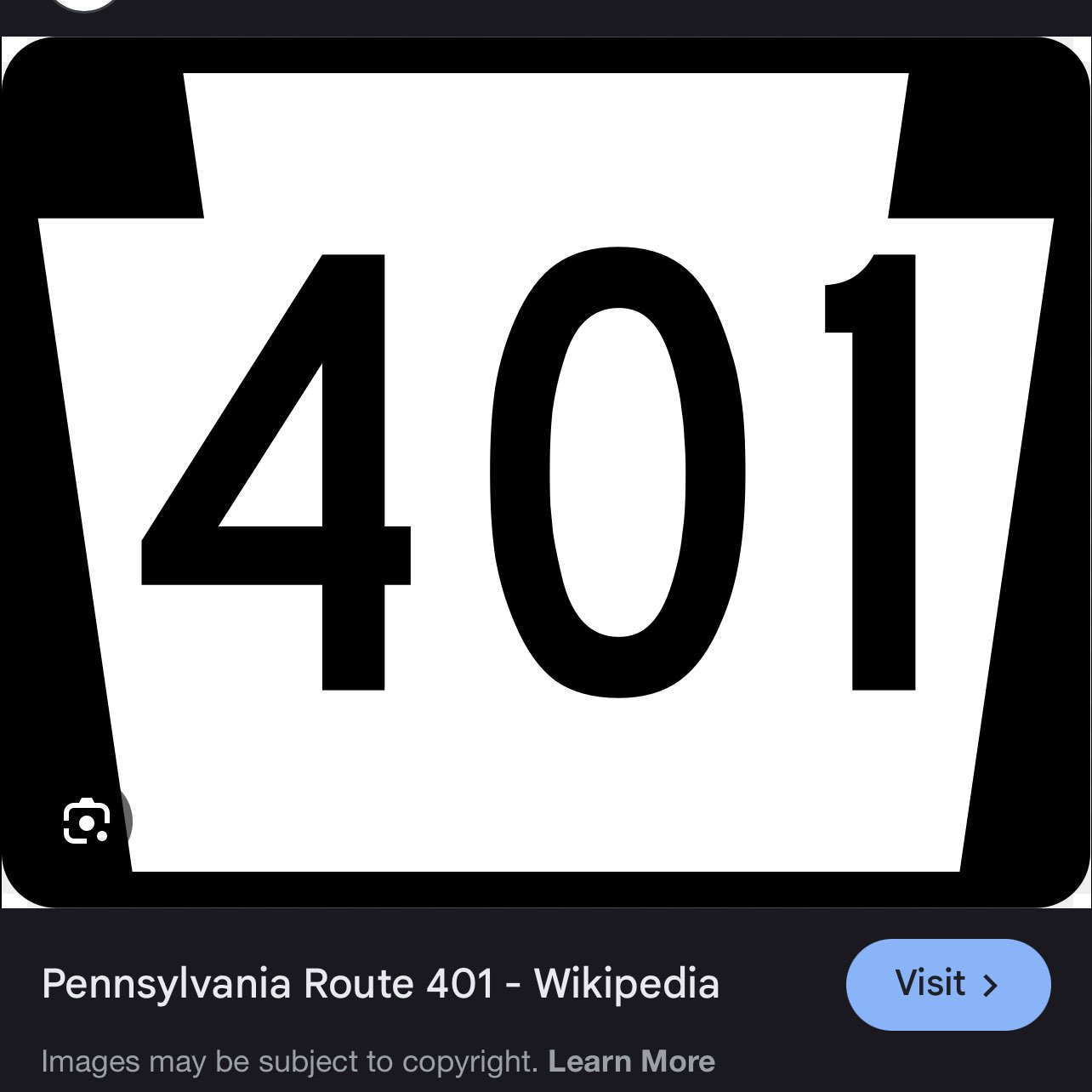 Pennsylvania route 401 walk logo
