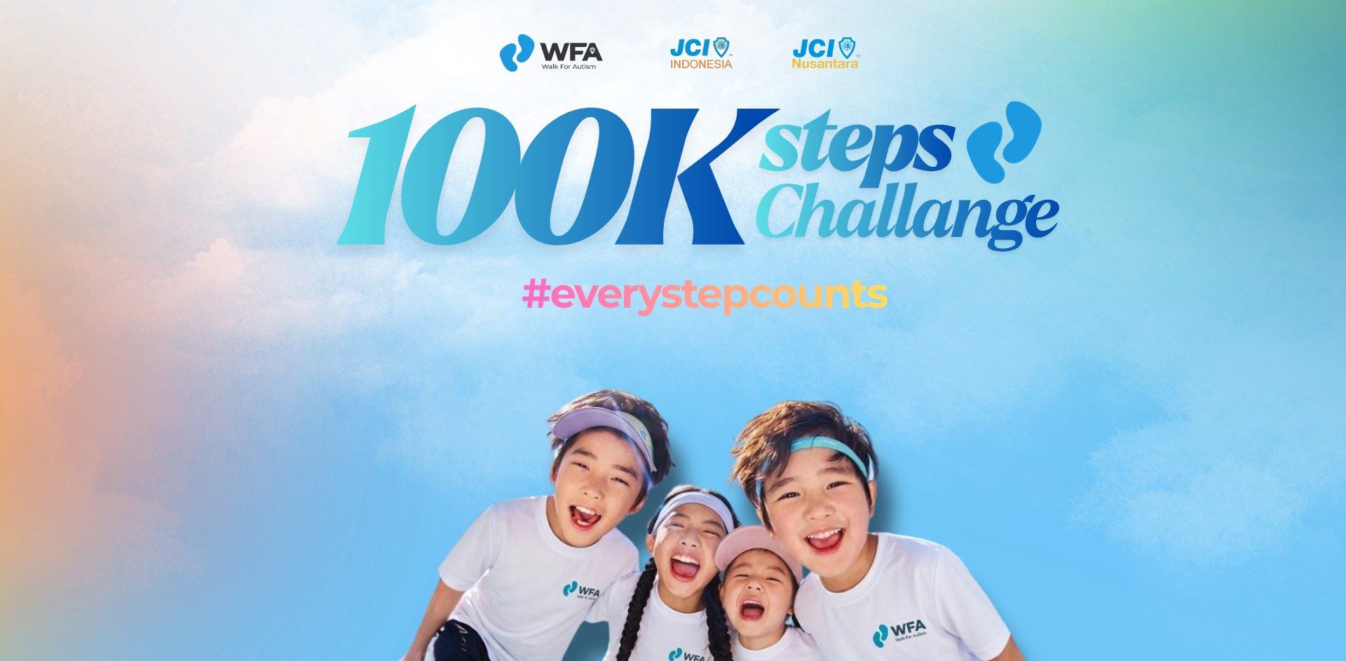 100.000 steps challenge by WFA banner