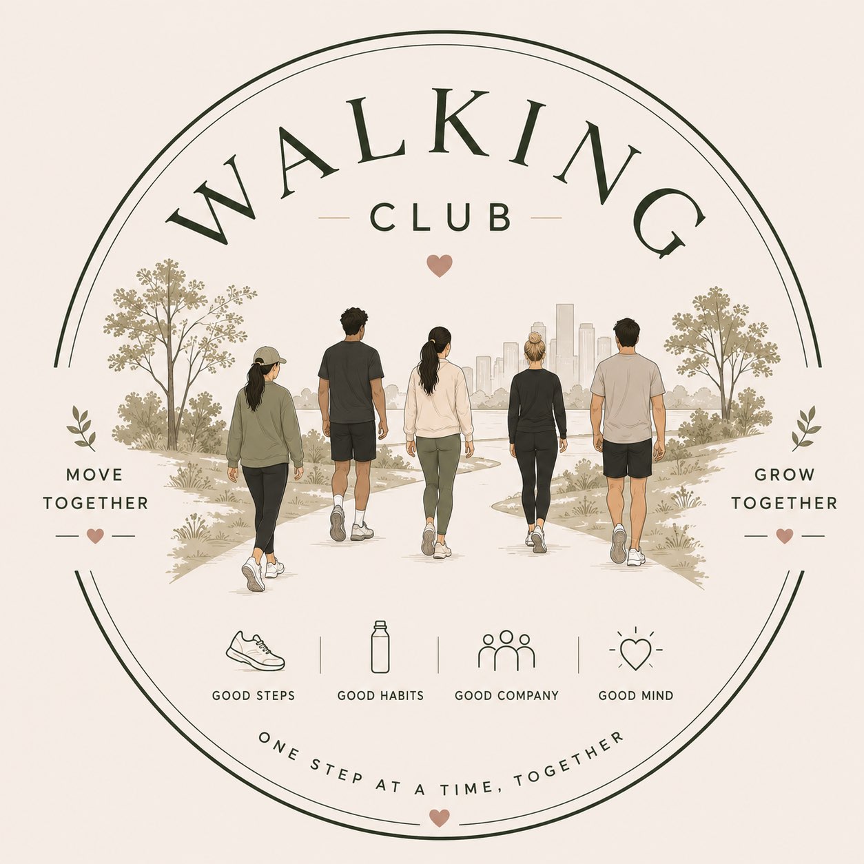The walking club 🚶‍♀️🚶🚶‍♂️ logo
