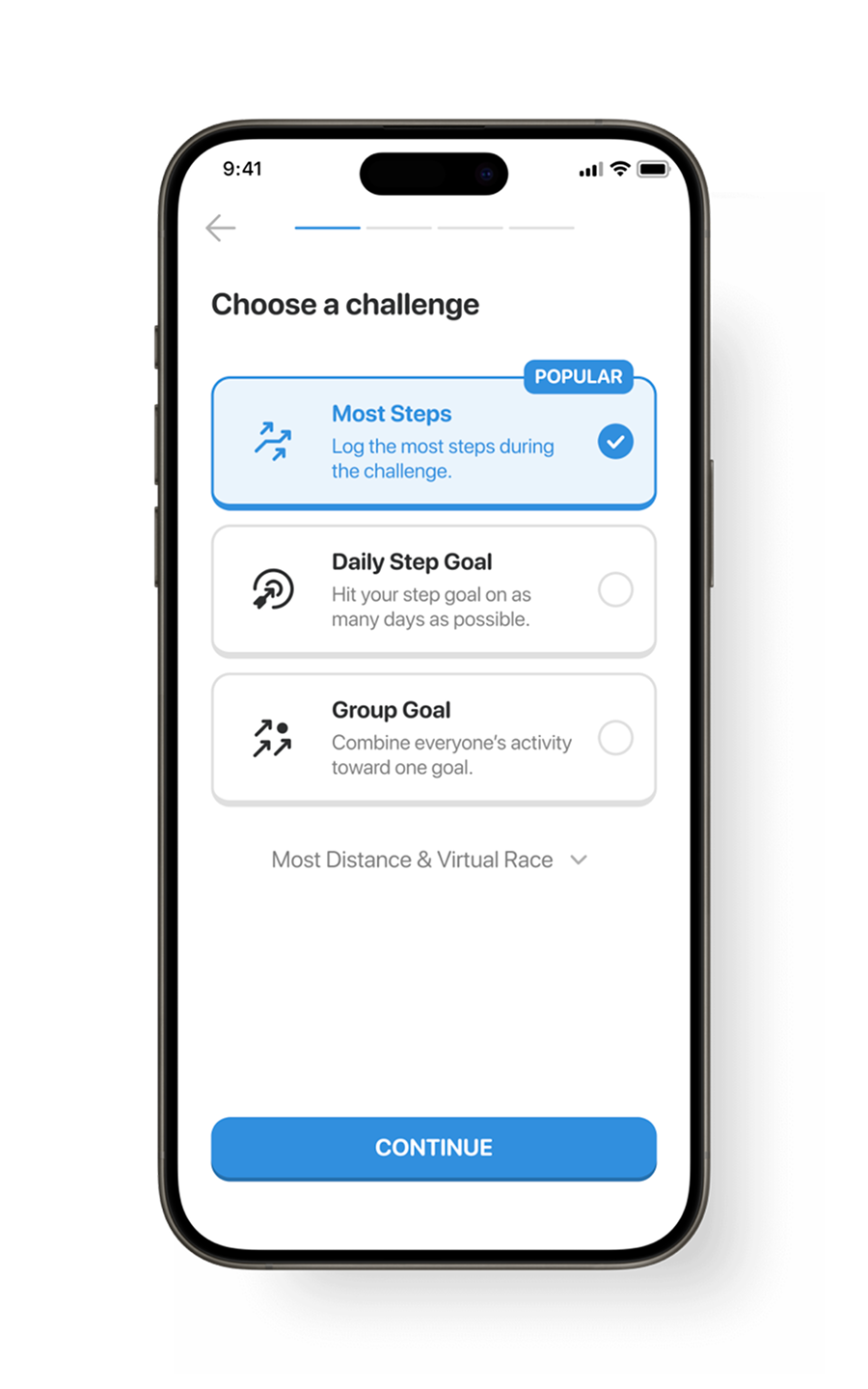 Pacer app: create a challenge