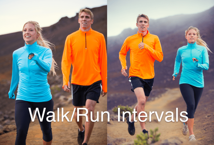 Man and woman going for a walk or run in the countryside