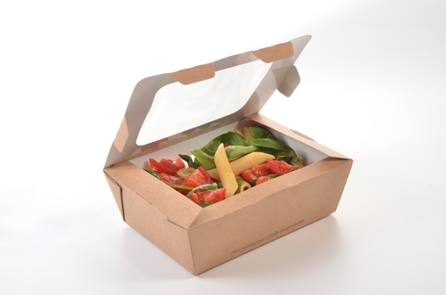 Pasta salad in a takeaway box