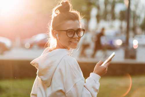 Walking while listening to audiobooks