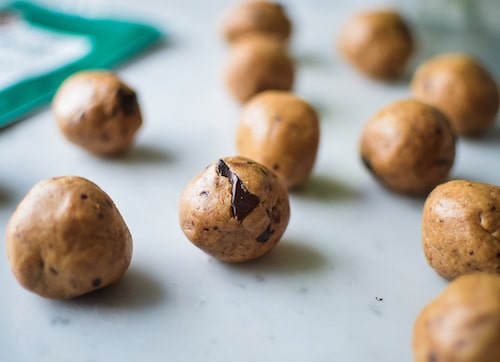 Simple chocolate chip peanut butter protein balls