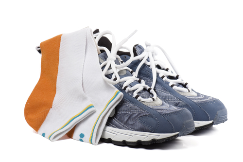 Walking shoes and socks