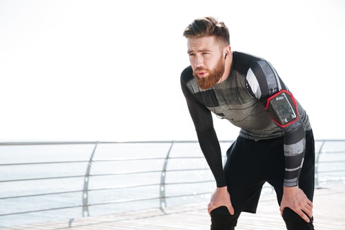 Man tired from fitness walking too much