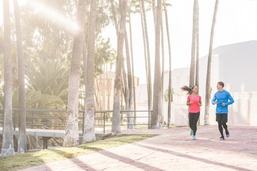 Couple jogging in the park