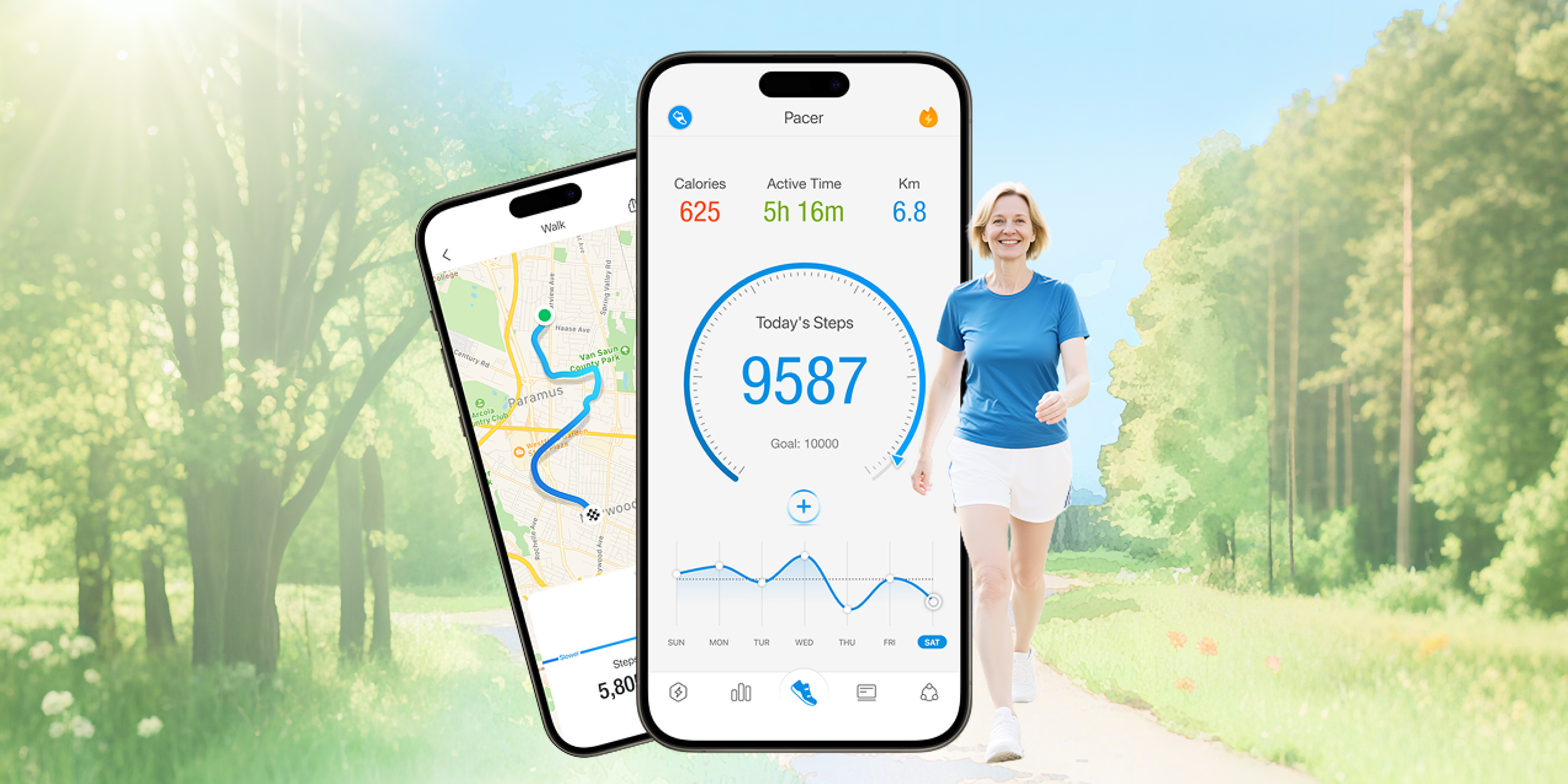 Pacer pedometer app