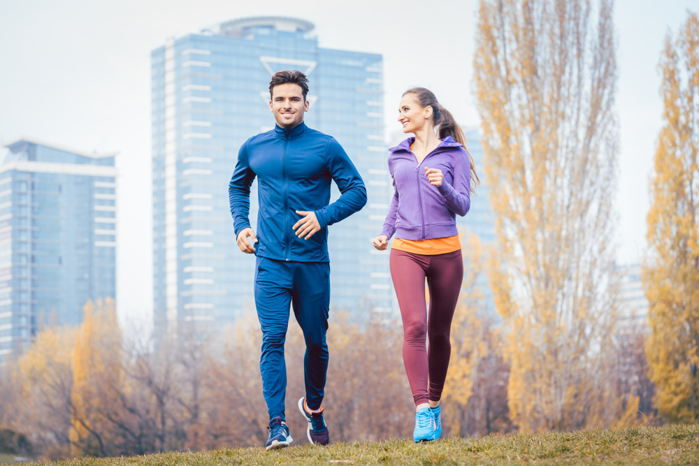 Couple doing an intense walk