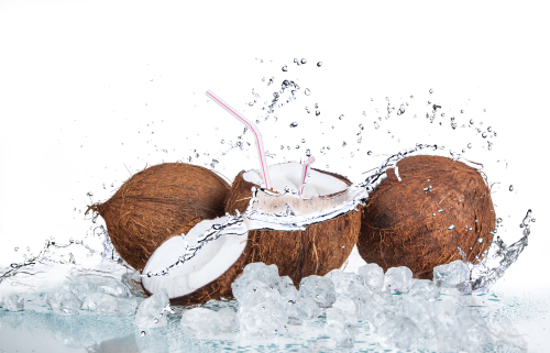 Coconuts and coconut water concept