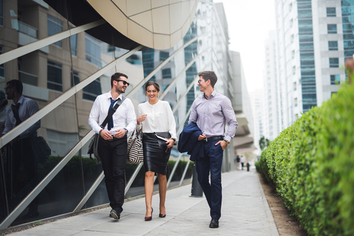 Employees working during lunch break