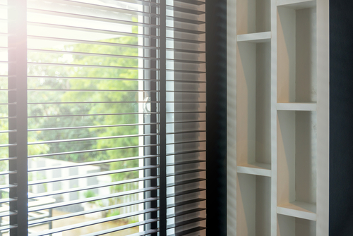 Blinds open in the morning