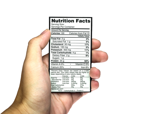 Calorie + nutrition label