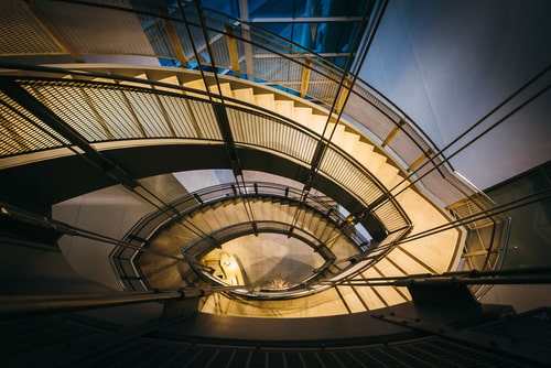 Beautiful museum staircase for indoor walking