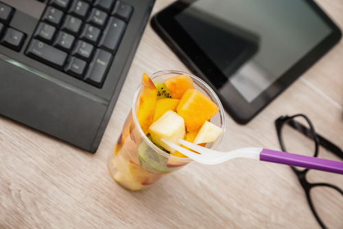Healthy fruit cup as a snack at work