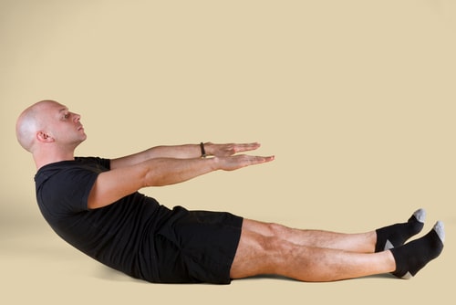 Pilates roll up exercise