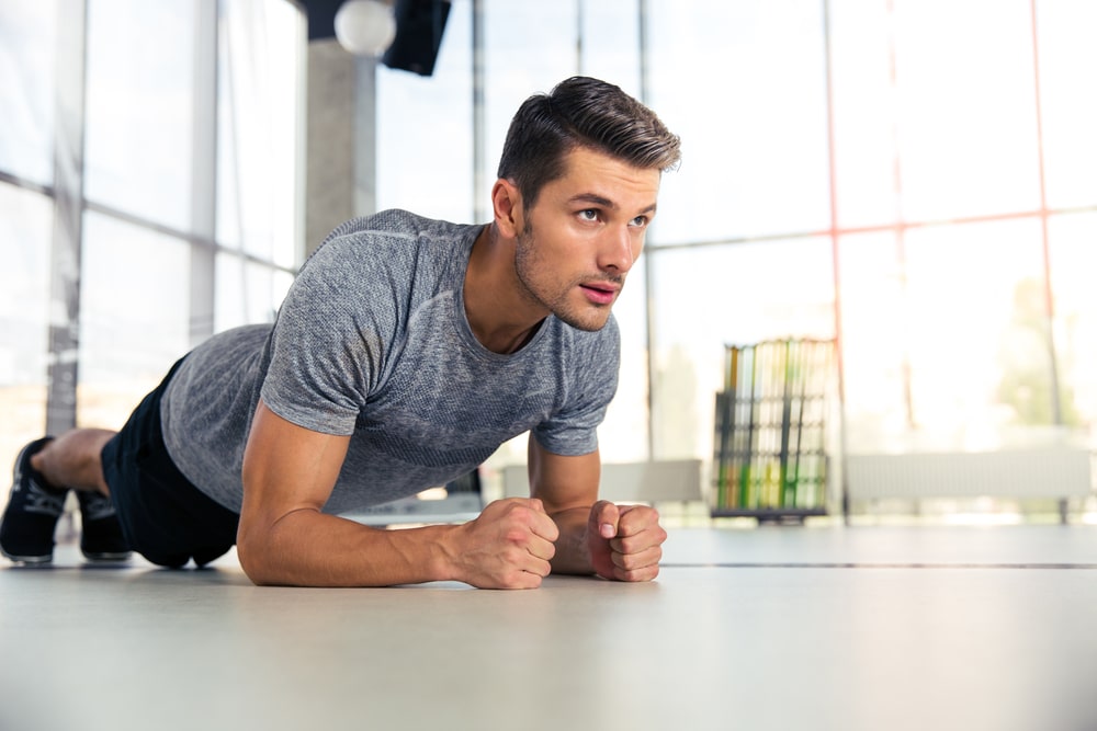 Man doing plank exercise for core strength