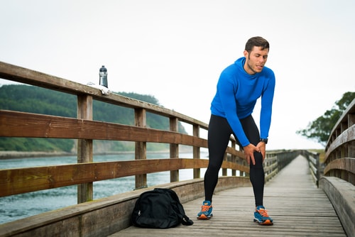 Man with knee pain after walking