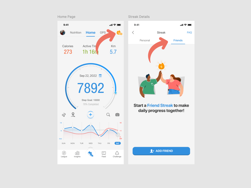 Pacer Friend Streak Screenshot