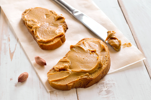 healthy toast and peanut butter