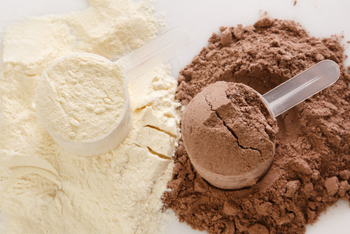 Vanilla and chocolate protein powder