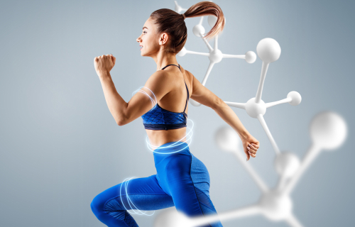 Woman running metabolism concept