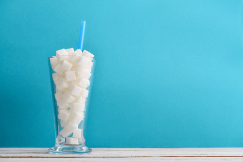 Sugar in a glass - sugar water concept